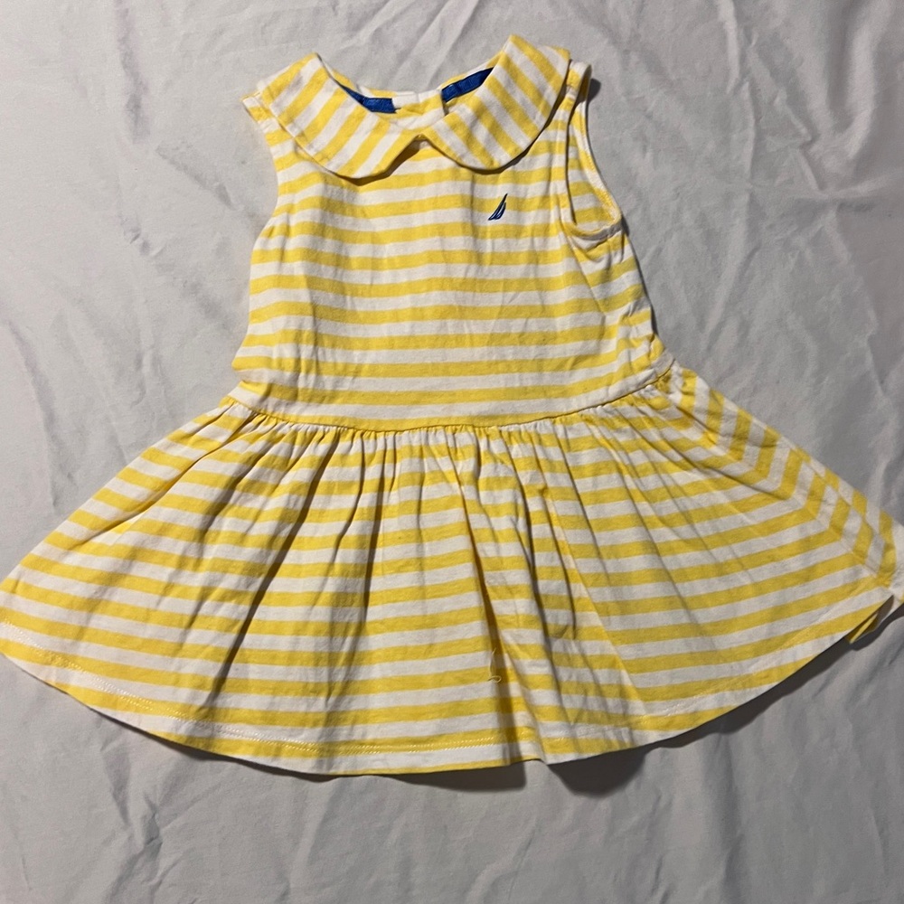 Nautica Dress 2T Spring yellow and white striped